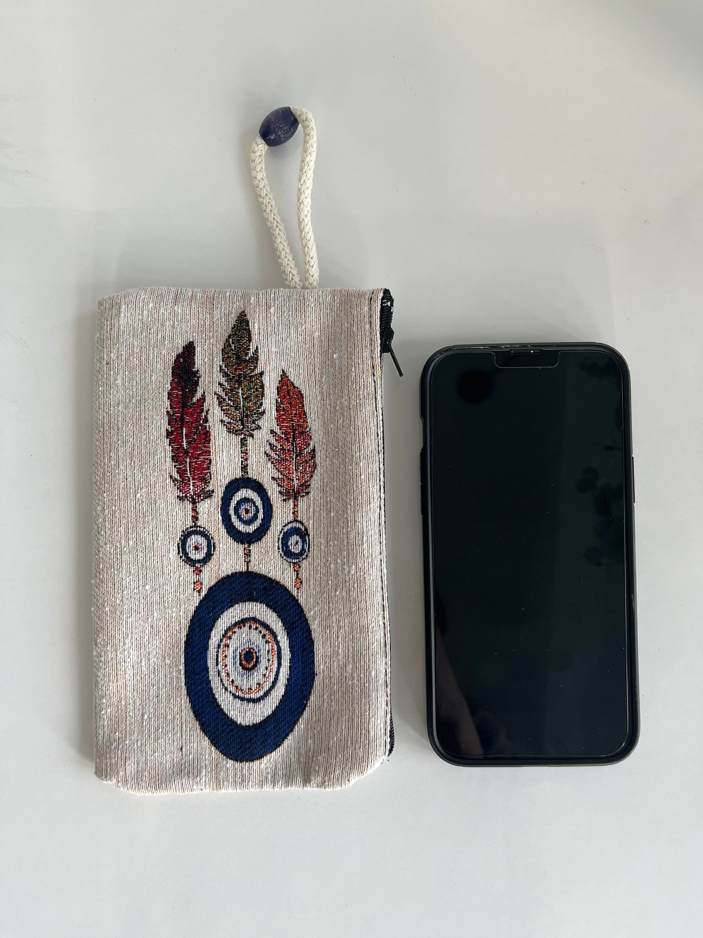 Goblen Pouch - Evil Eye Feathers