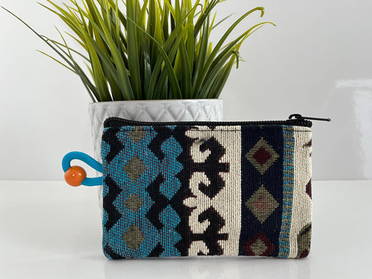 Woven Coin Pouch - Blue