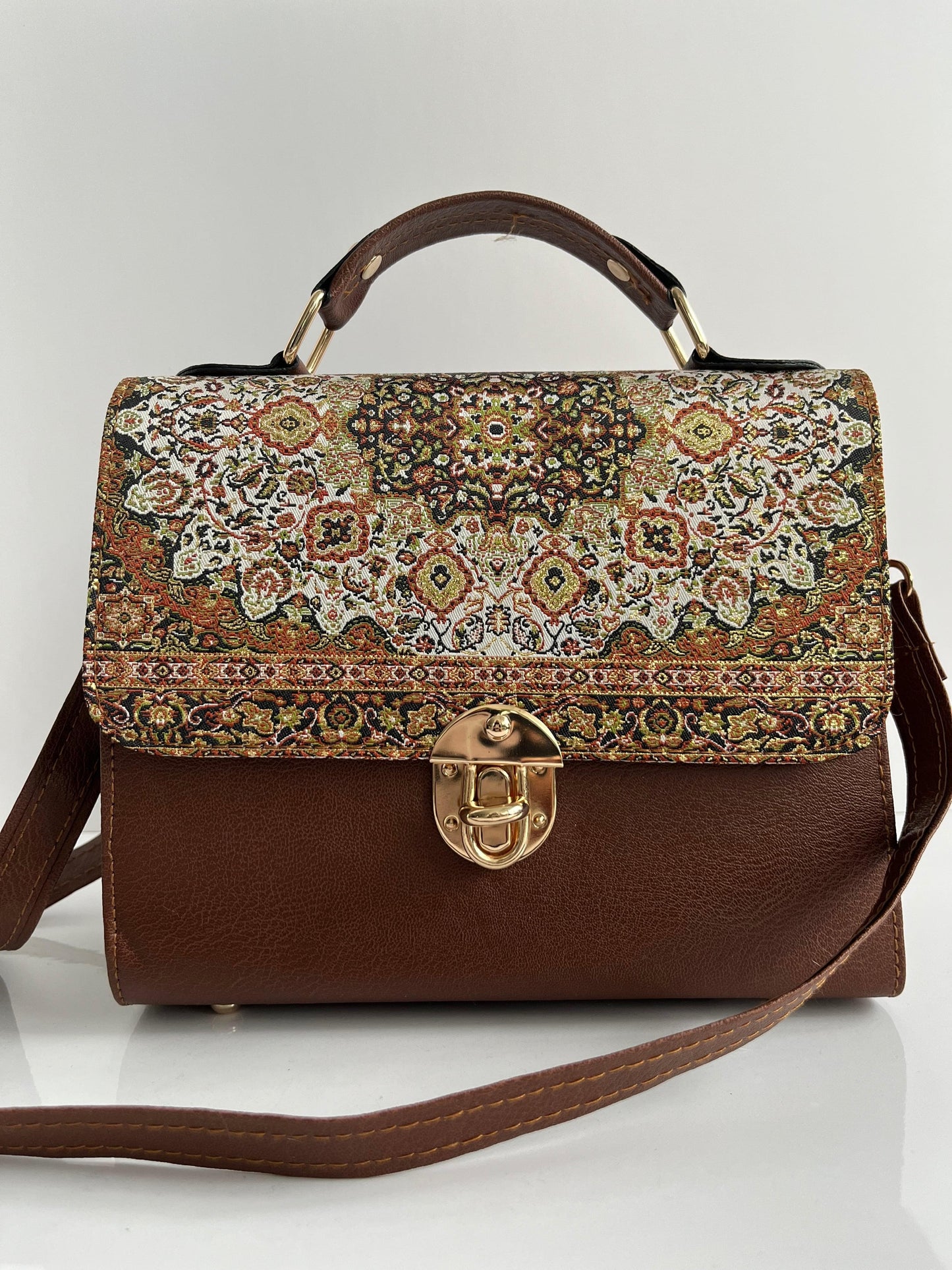 Konya Handle Bag - Brown