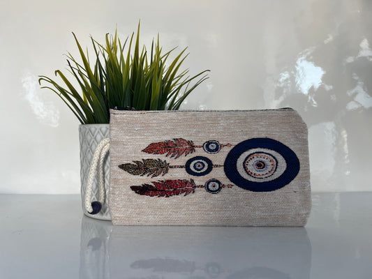 Goblen Pouch - Evil Eye Feathers